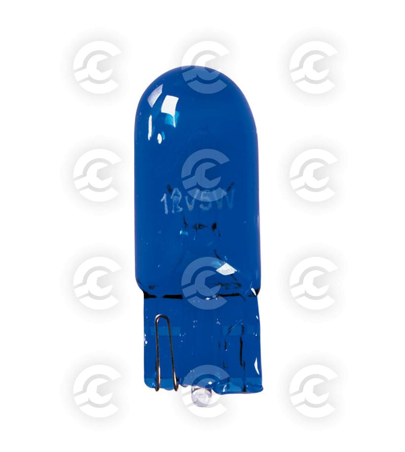 12V Blue Dyed Glass, Lampada zoccolo vetro - (W5W) - 5W - W2,1x9,5d - 2 pz  - D/Blister