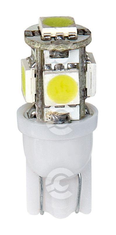 12V Hyper-Led 15 - 5 SMD x 3 chips - (T10) - W2,1x9,5d - 2 pz  - D/Blister - Bianco - Doppia polarità