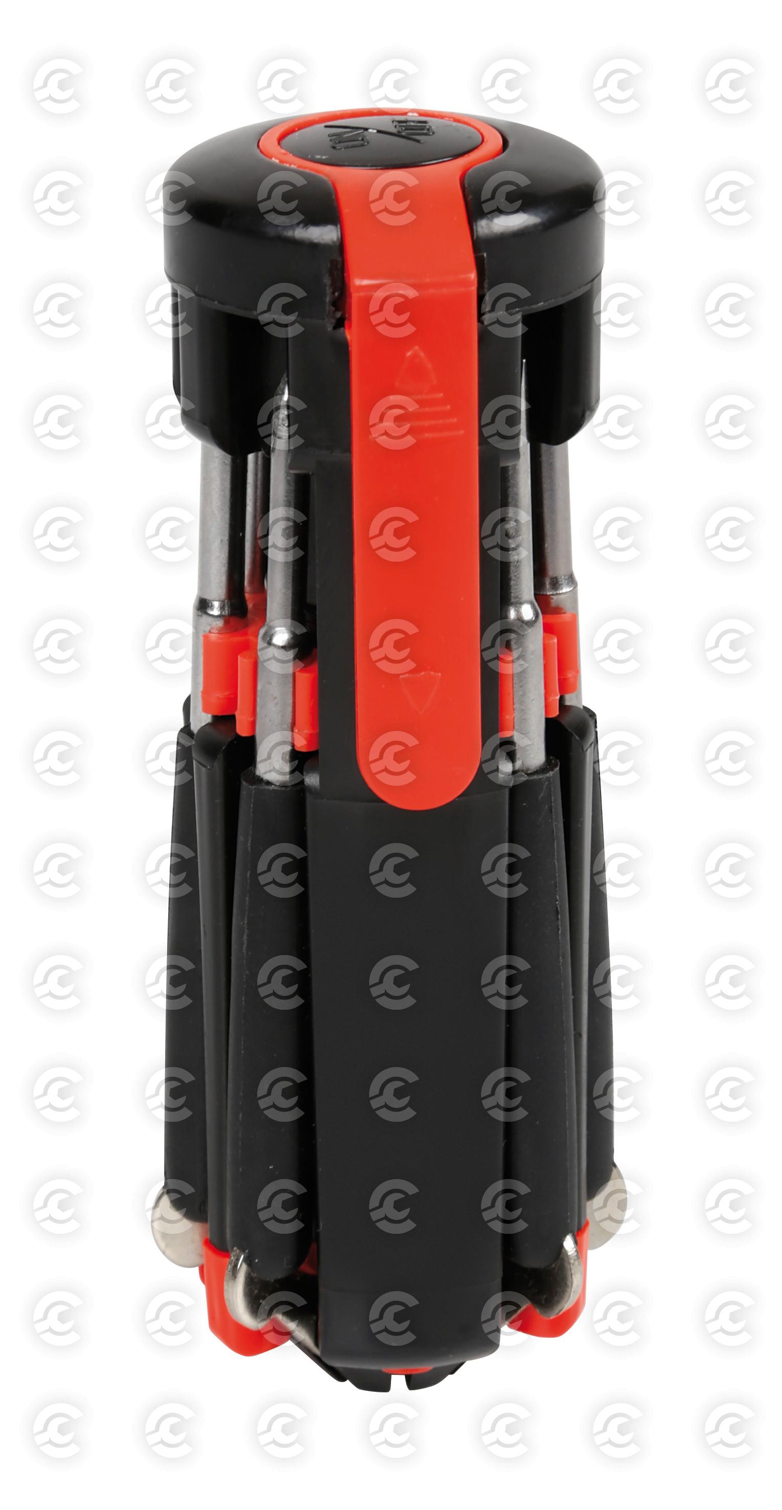 Multi-Use 8 in 1, set giraviti con torcia a Led - Sfuso 1 pz