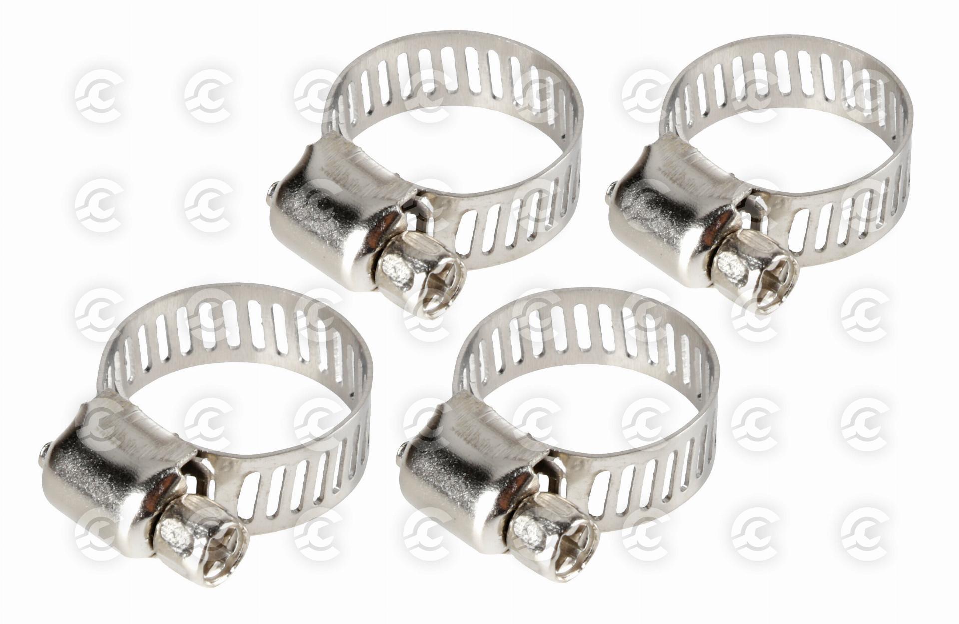 Fascette stringitubo in acciaio inox - set 4 pz - ↔ 8 mm - Ø 13-19 mm