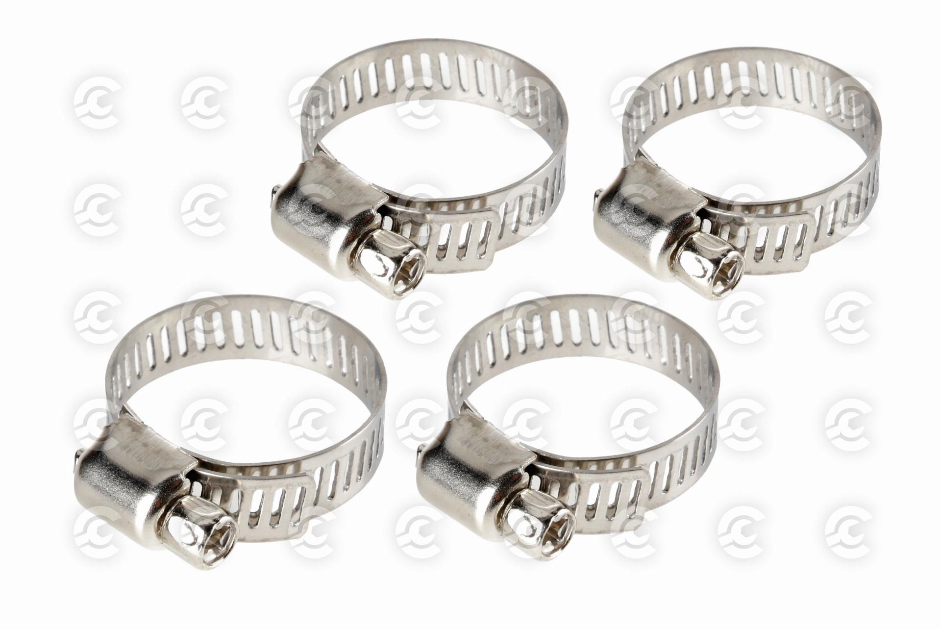 Fascette stringitubo in acciaio inox - set 4 pz - ↔ 8 mm - Ø 14-27 mm