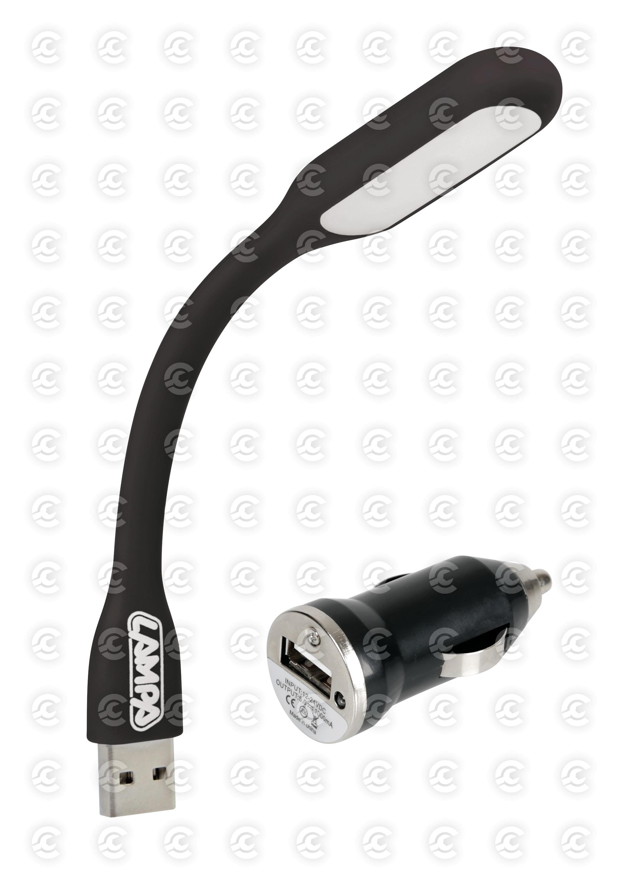 Lampada flessibile a LED COB + caricatore USB 12/24V - D/Blister 1 pz