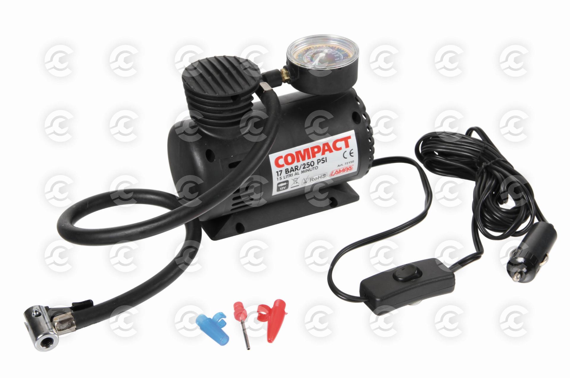 Compact, compressore 12V con manometro