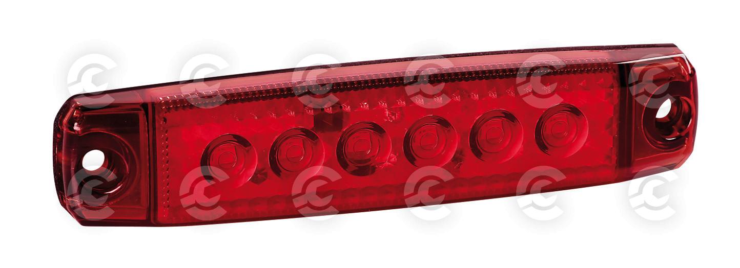 Luce ingombro a 6 Led, montaggio in superficie,12/24V - Rosso